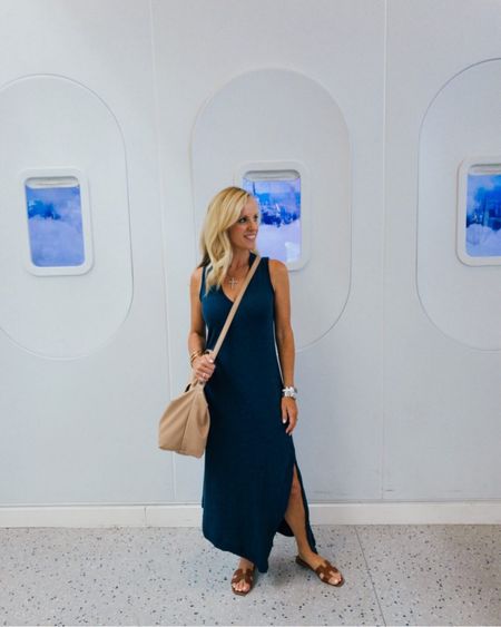 Travel outfit for your warmer destinations!

Navy maxi sleeveless dress
Tan slide sandals
Crossbody tote
Travel outfit
Summer travel outfit 

#LTKStyleTip #LTKSeasonal #LTKTravel