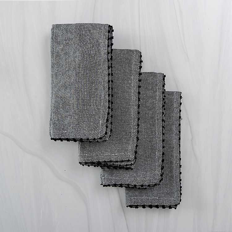 Black Chambrey Napkins, Set of 4 | Kirkland's Home