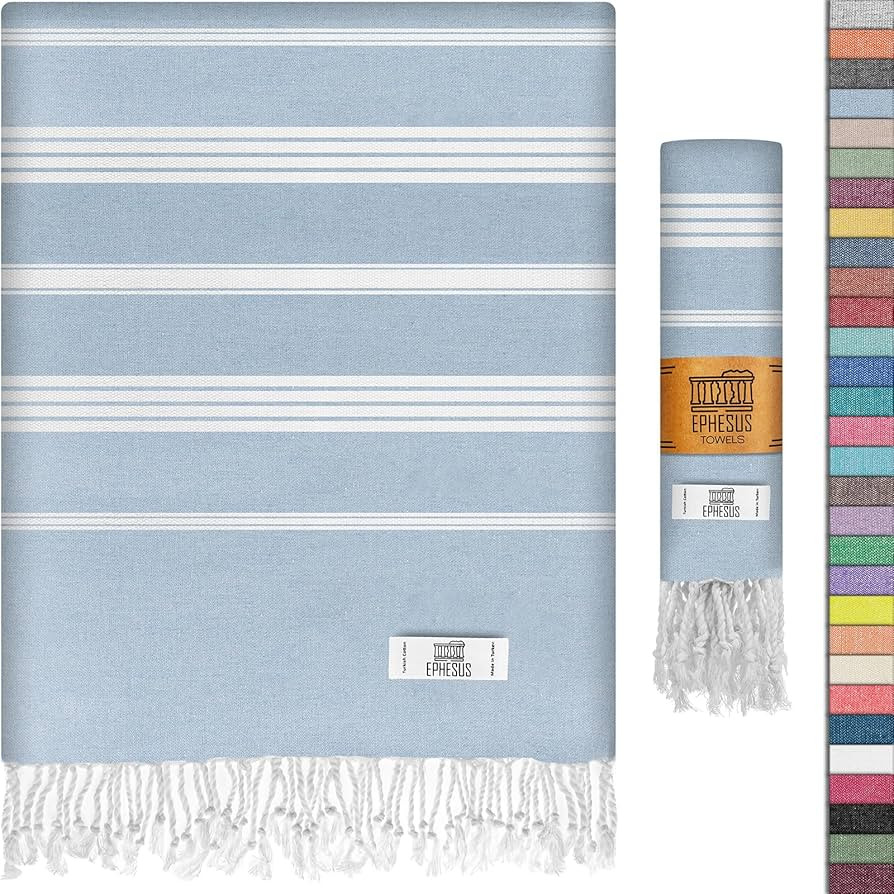 Turkish Beach Towel - Turkish Cotton - 39x71 inch Oversized - Turkish Towel for Beach, Bath, Pool... | Amazon (US)