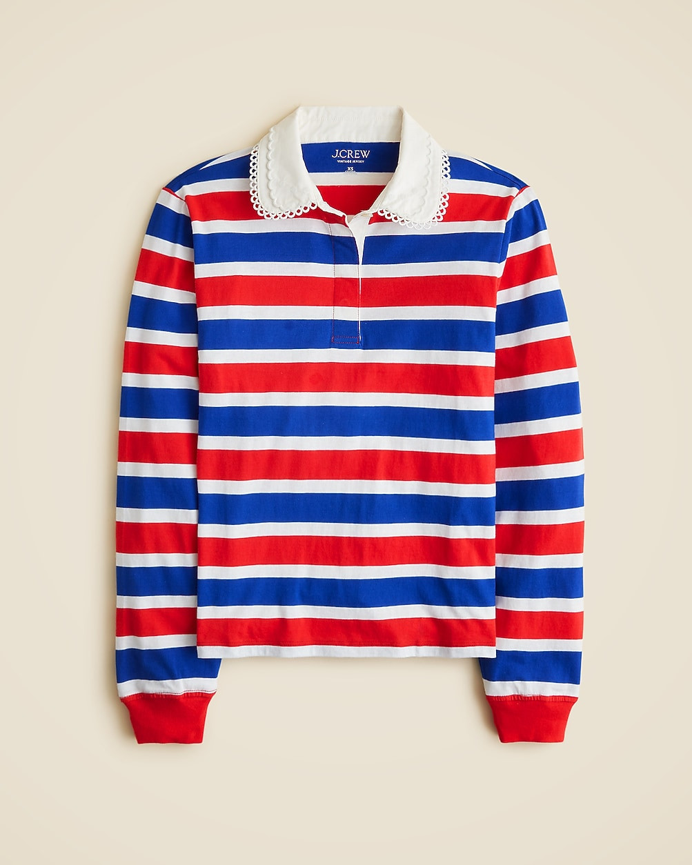 Vintage jersey rugby T-shirt with eyelet collar | J. Crew US