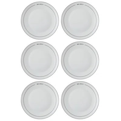 6 Pieces 100% Porcelain Bon Appetit Round Service Plate Set | Wayfair North America