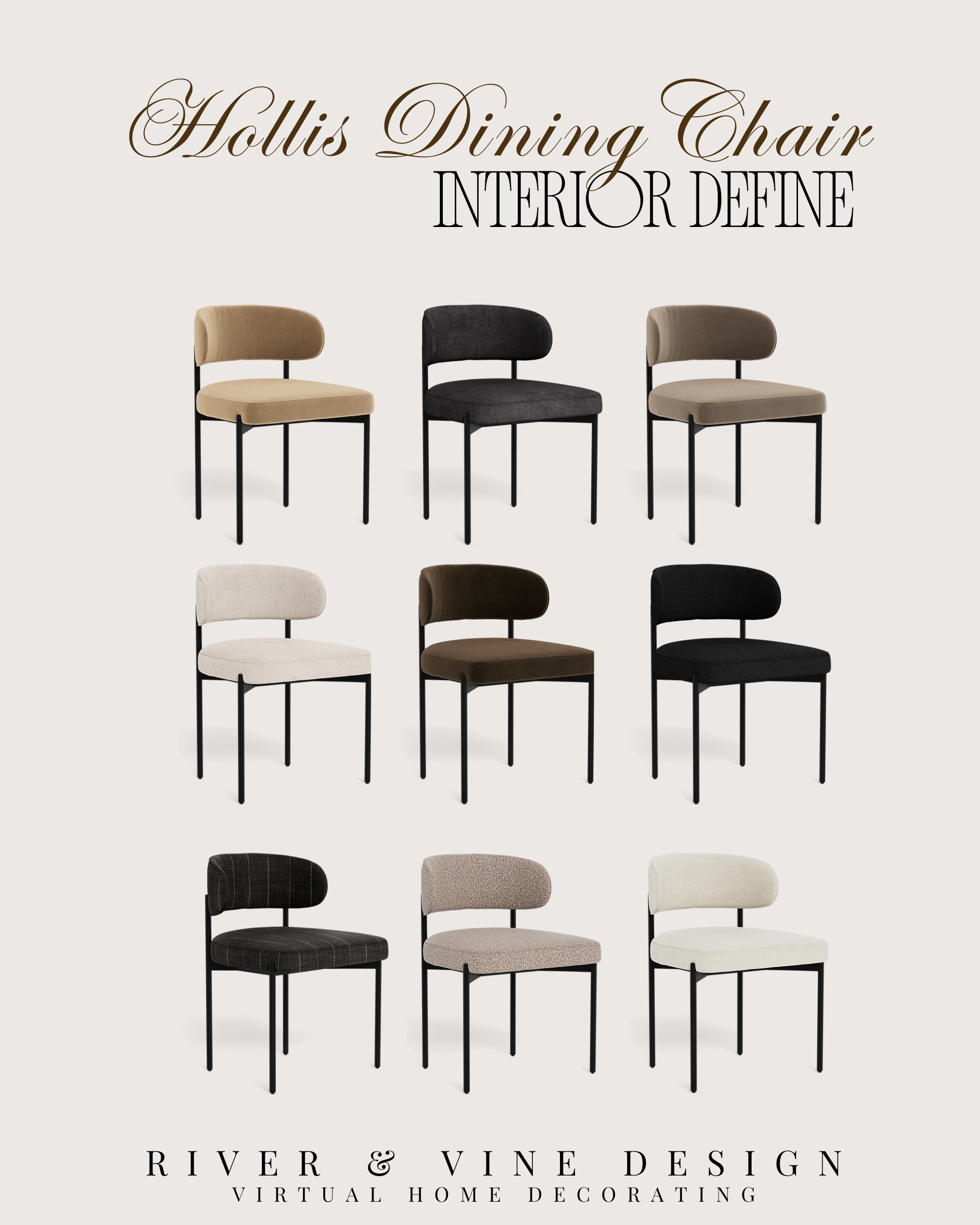 The dining chair that works in almost any space. ✨
The Hollis chair is one of those pieces that feels simple, clean, and elevated without trying too hard. The curved back softens the look, while the slim frame keeps everything feeling light and modern.
What makes this one so good is the versatility — it comes in a range of neutrals, textures, and deeper tones, so whether your space leans warm, minimal, or a little more contrast-heavy, it fits right in.
If you’ve been overthinking your dining setup, this is the kind of piece that just makes the room make sense.
This is one of those easy, go-to picks. ✨ 

 #LTKHome