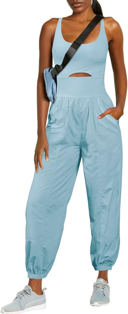 ReachMe Womens Running Onesie Workout Rompers Hiking Romper Outfits One Piece Workout Jumpsuits w... | Amazon (US)