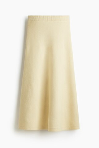H & M - Flared Knit Skirt - Yellow | H&M (AU)