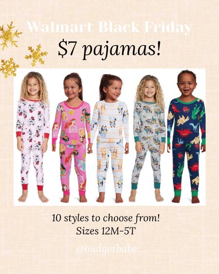 These Walmart pajamas are the best deal! Only $7! Choose from 10 styles including Minnie, Spider-Man, Bluey, cocomelon, Toy Story, Disney princess and more. Great gift idea. Sizes 12M-5T. #blackfriday #walmartfashion 

#LTKHoliday #LTKCyberWeek #LTKsalealert