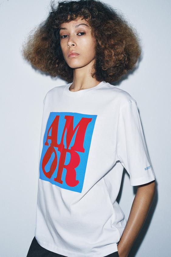 CONTRAST SLOGAN T-SHIRT | Zara AU