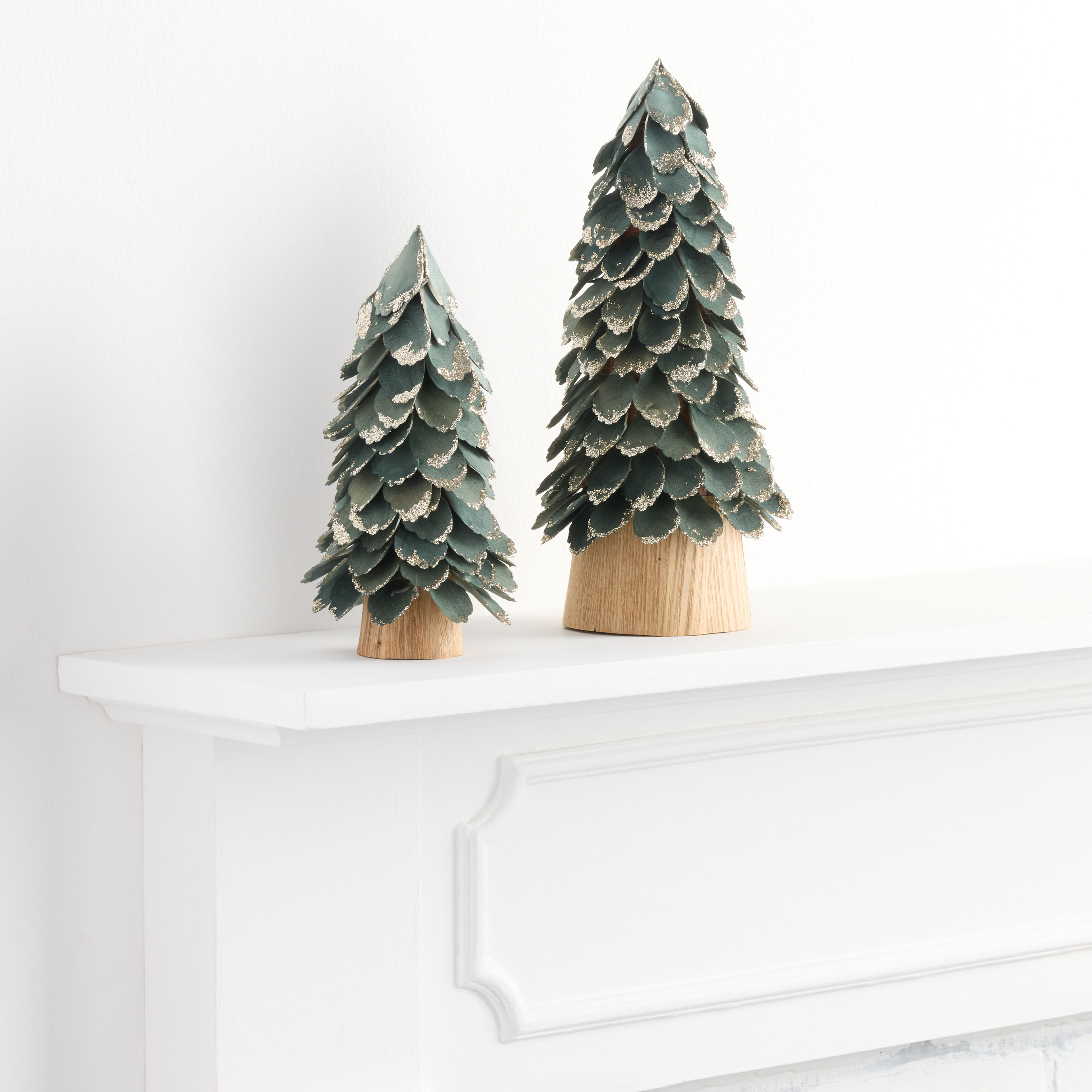 Glittered Wood Curl Tree Decor | World Market