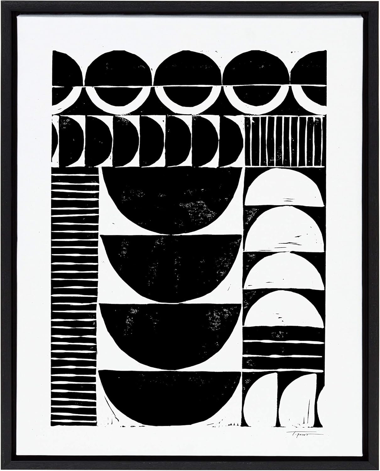 Kate and Laurel Sylvie Modern Circular Pattern Block Print Framed Canvas Wall Art by Statement Go... | Amazon (US)