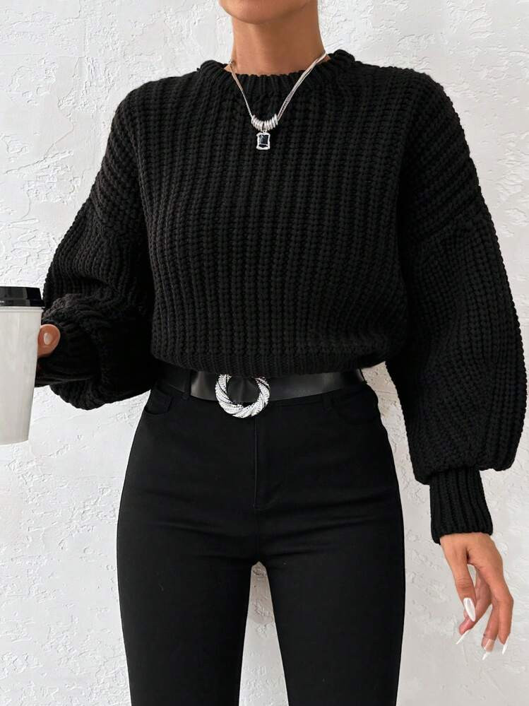 SHEIN Solid Drop Shoulder Sweater | SHEIN USA | SHEIN