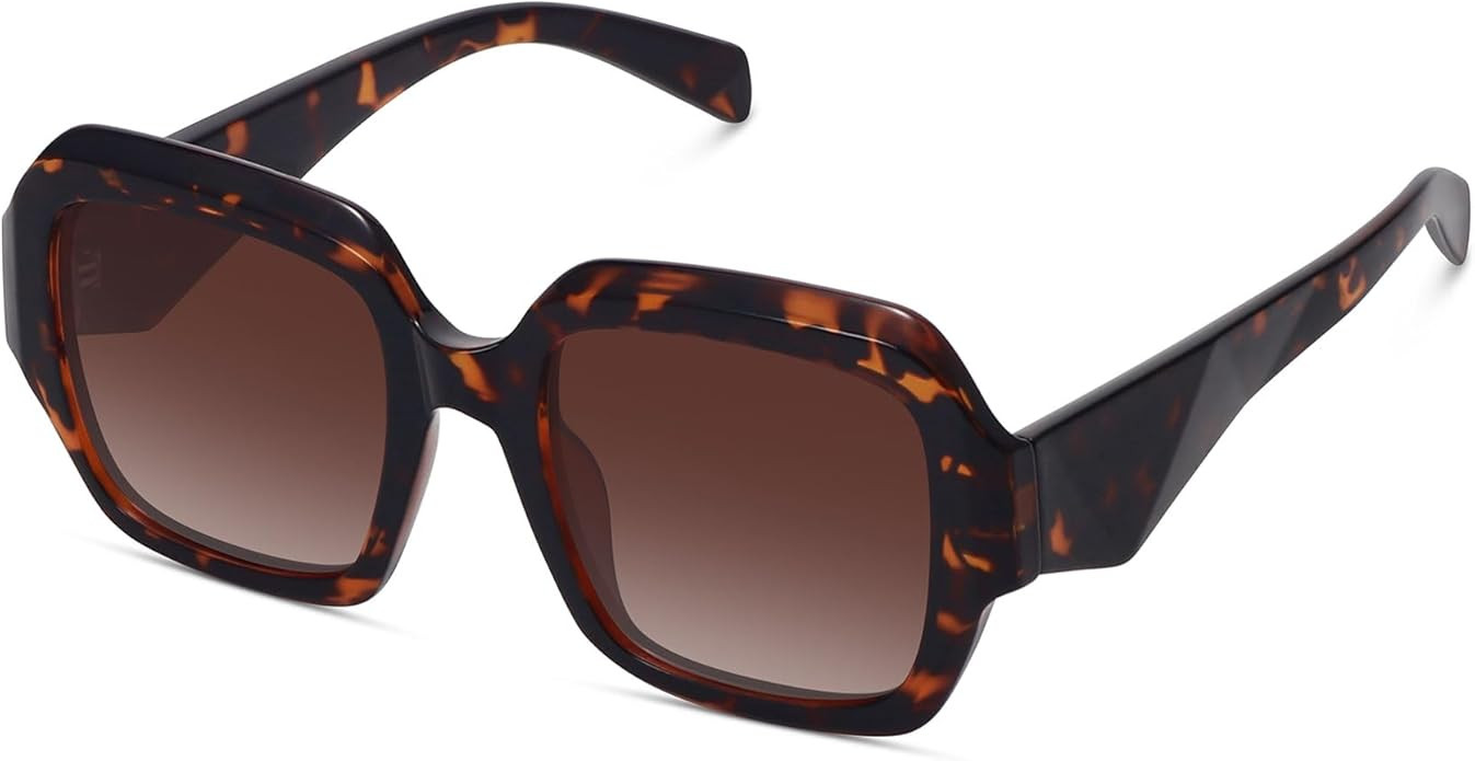 Trendy Square Polarized Sunglasses for Women Men Retro Luxury Vintage Sun Glasses UV400 FZN803 | Amazon (US)