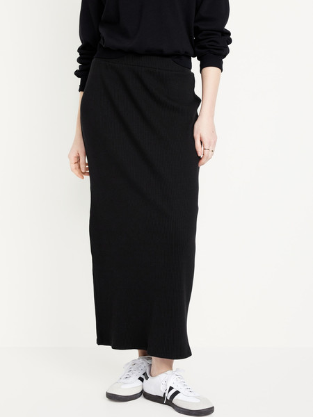 High-Waisted Rib-Knit Maxi Skirt | Old Navy (US)