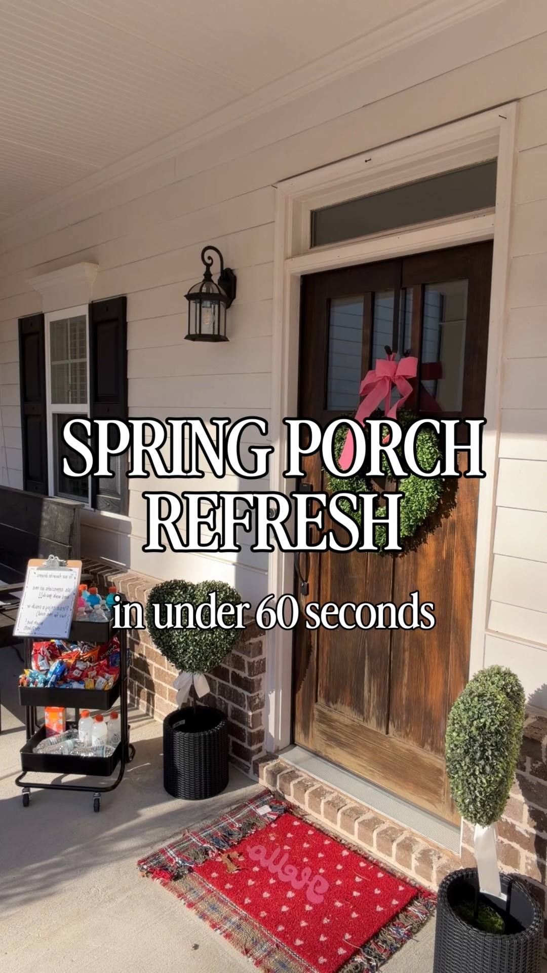 A little spring porch refresh in under 60 seconds 🐰🌸 Swapping out a few simple pieces (hello bunnies + fresh wreath) made the biggest difference. I tried to link as many of the exact items as I could, and for anything sold out, I found the closest lookalikes — mainly from Amazon and Walmart.

Even linked my outfit because you know I can’t help myself. 🤍

Everything is in LTK. Save this for when you’re ready to refresh your own porch!
