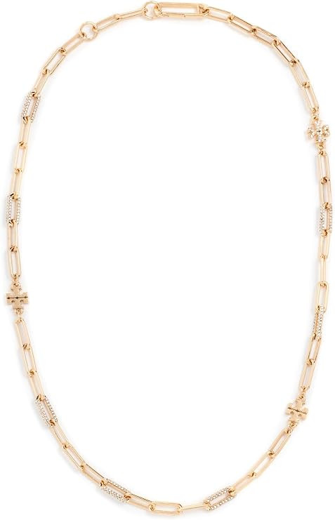 Tory Burch Women's Icon Pavé Chain Necklace | Amazon (US)