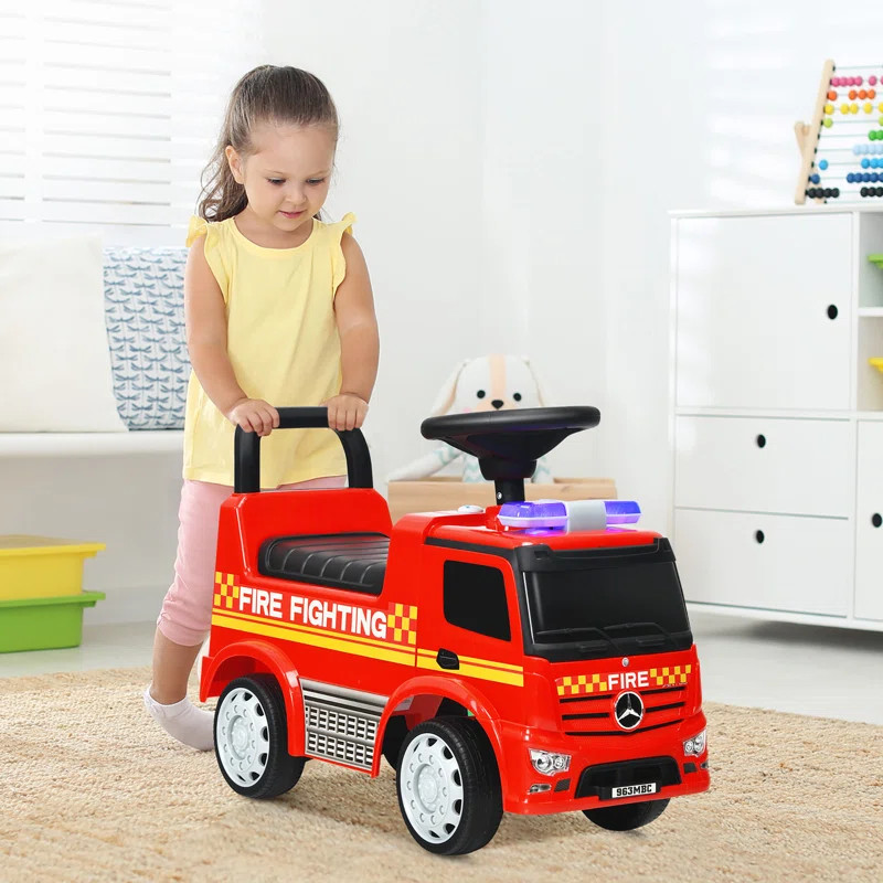 Costway 1 Seater Police / Fire Department Push/Pull Ride On Toy | Wayfair North America
