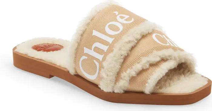 Chloé Woody Genuine Shearling Slide Sandal | Nordstrom | Nordstrom