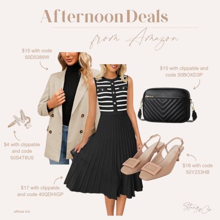 This look is perfect for the office, and it’s all on sale! I’ve paired a sleeveless dress with a blazer (only $15!), low heel pumps, an initial ring, and a crossbody bag. Be sure to clip the coupons and use the code on the image to get the full discounts  

Date night, office look, business outfit, Amazon fashion, deal of the day

#LTKsalealert #LTKworkwear #LTKfindsunder50
