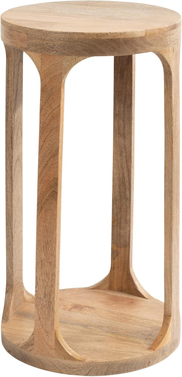 Kate and Laurel Dahl Wooden Round Drink Table, 12 x 23, Natural Brown, Transitional Boho Circle W... | Amazon (US)