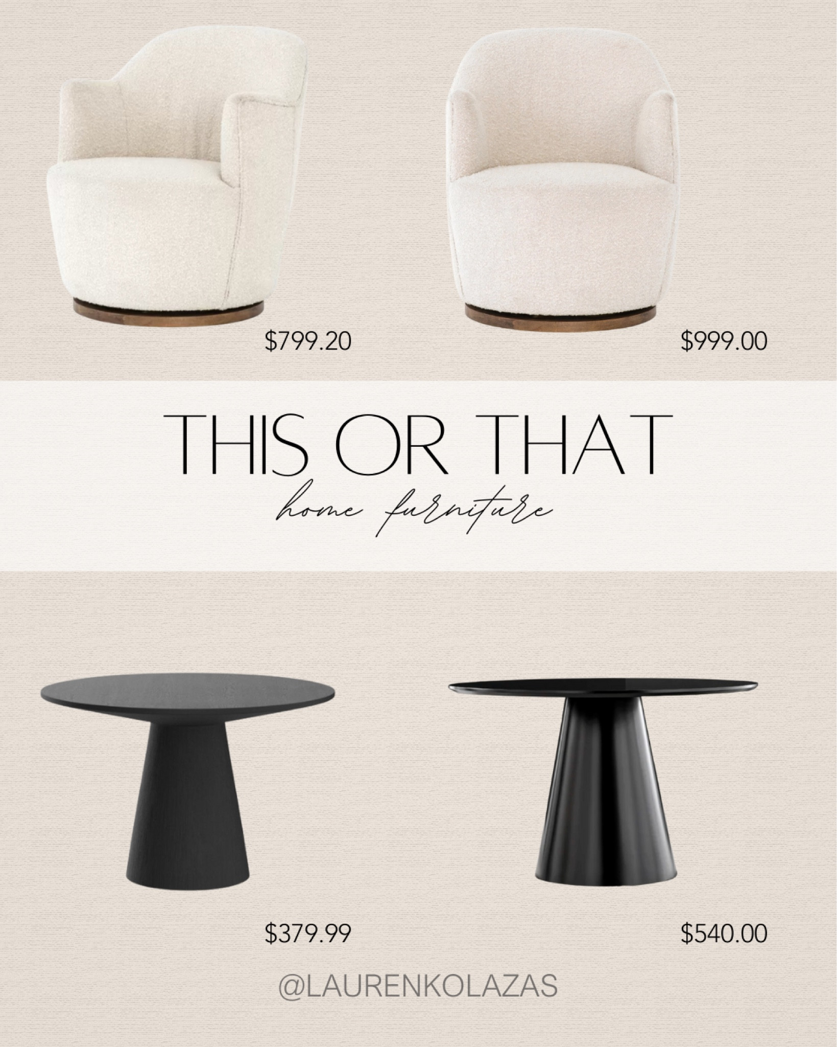 Here's an affordable alternative to this viral white swivel chair and minimalist black round dining table!
#saveorsplurge #diningarea #livingroomrefresh #homefurniture

#LTKSeasonal #LTKHome #LTKStyleTip