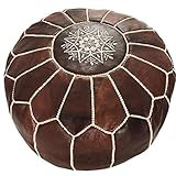Chokolate Brown Moroccan Leather Pouf | Amazon (US)
