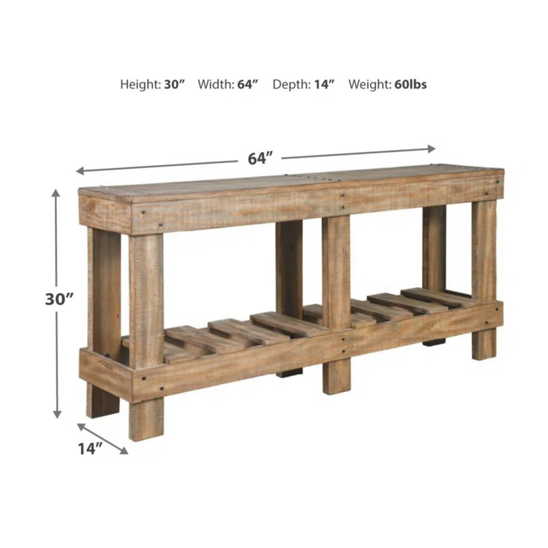 Dente 64'' Solid Wood Console Table | Wayfair North America