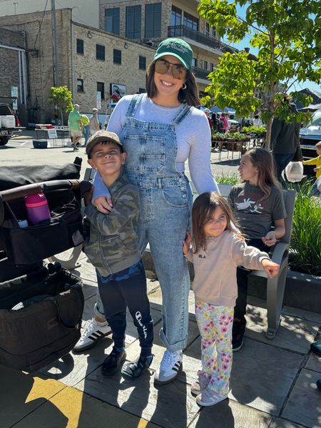Casual mom day outfit with overalls (size M, size down if in between they run big) top size L, shoes size down .5 but they do rub the Achilles so beware. 

Mom outfit, mom style, free people outfit, size 10, midsize, overalls, denim. 

#LTKMidsize #LTKxMadewell #LTKStyleTip