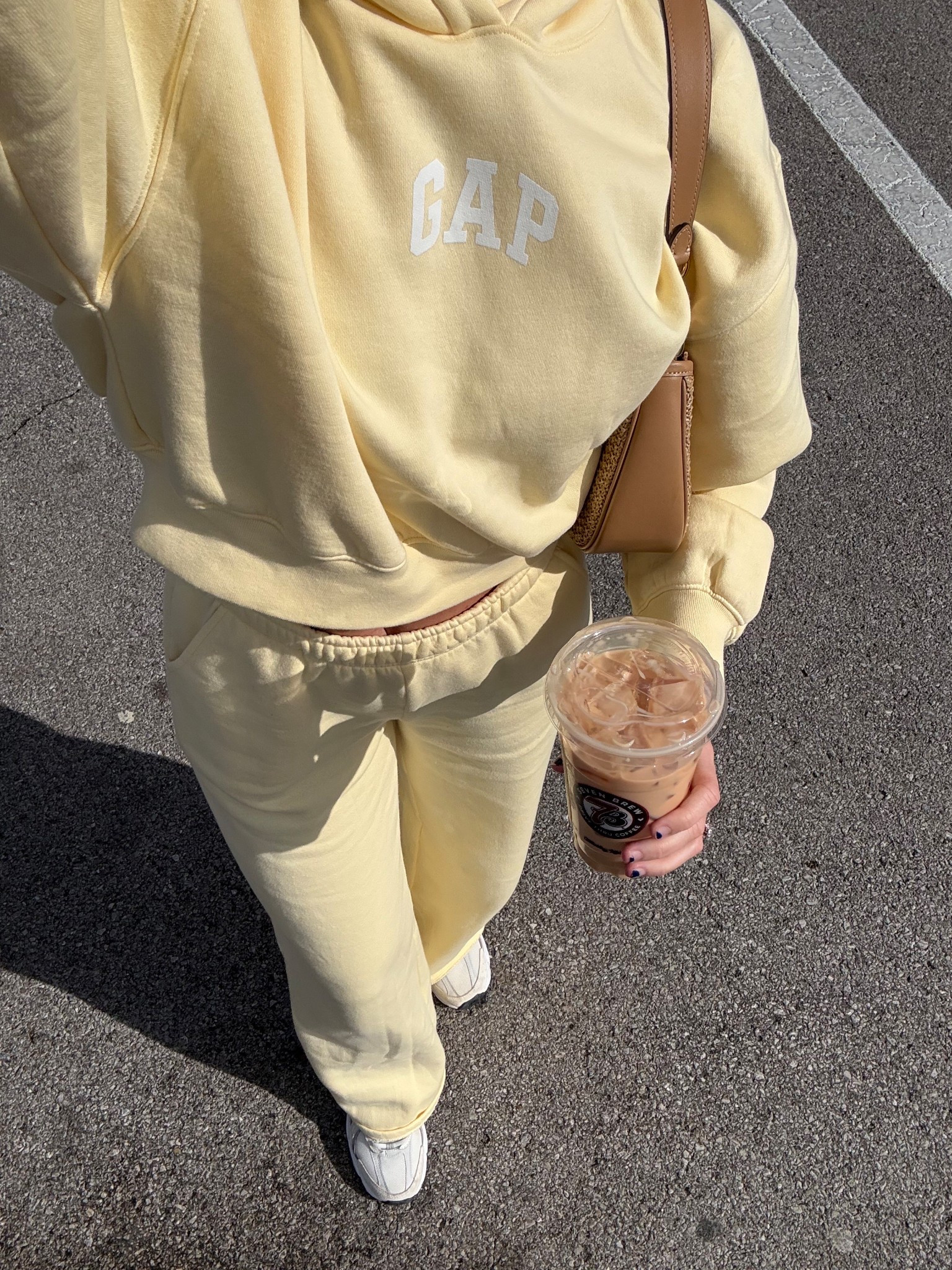 wearing this matching sweat set from GAP on repeat!! Butter yellow is the color of spring and this is the perfect set for cooler days 💛💐🌻🌼🌙 hoodie is currently 50% off!!! 

gap, gap set, gap hoodie, spring fashion, flare sweat pants 