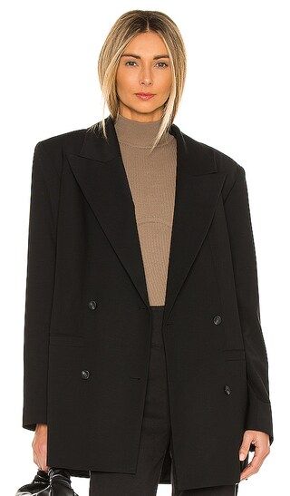 L'Academie Oversized Double Breasted Blazer in Black. - size XXS (also in XL, XS) | Revolve Clothing (Global)