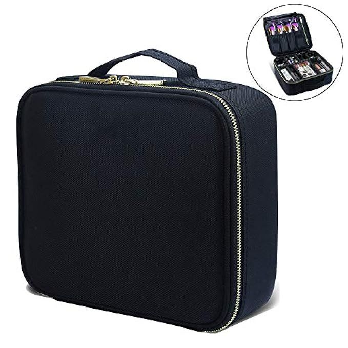 Makeup Train Cases Professional Travel Makeup Bag Cosmetic Cases Organizer Portable Storage Bag for  | Amazon (US)