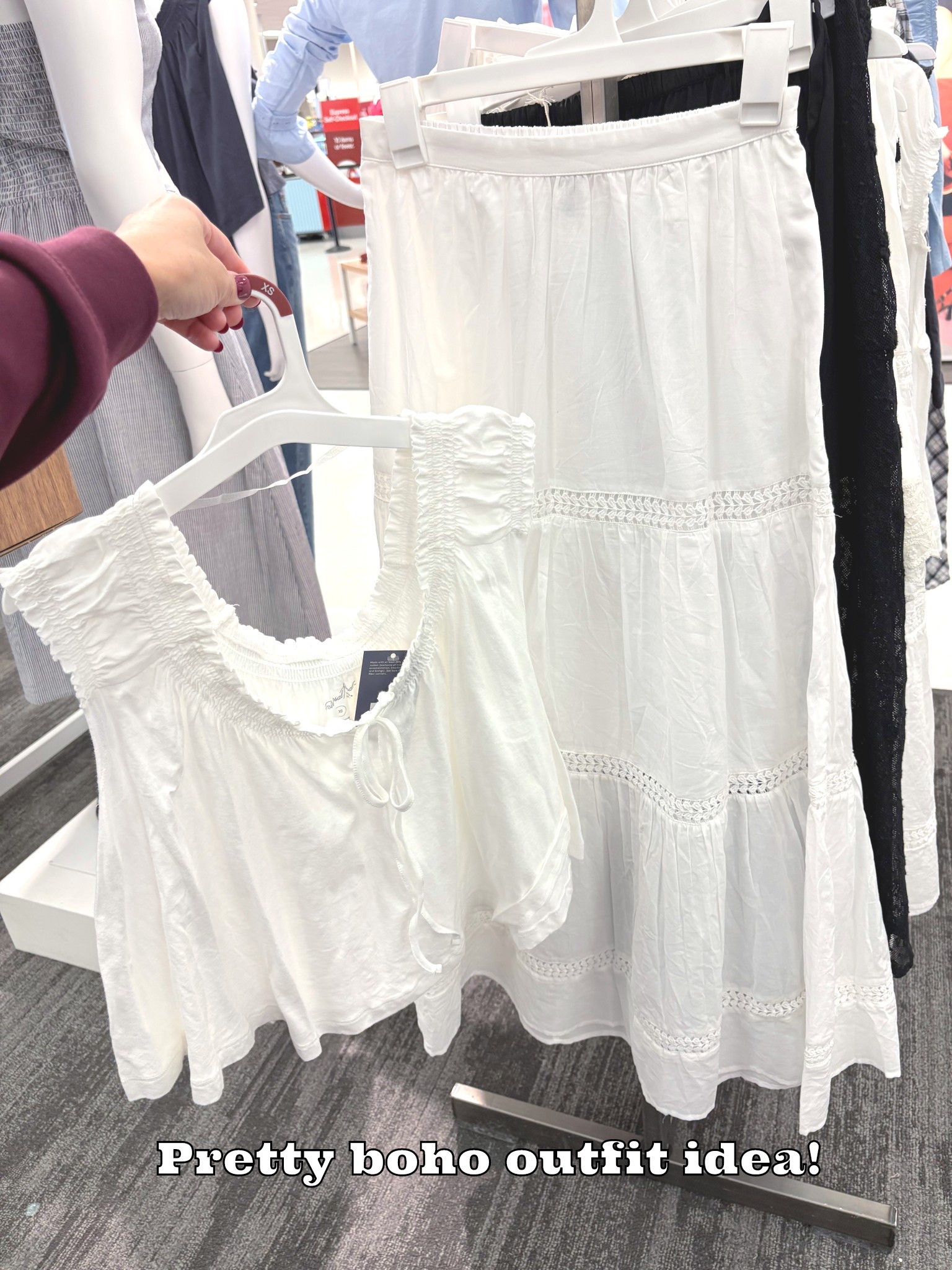 Target Spring Outfit Idea White smock  top and lace midi pull on skirt #target #springoutfit #whiteskirts #smocktops 

#LTKootd #LTKTravel #LTKmomlife
