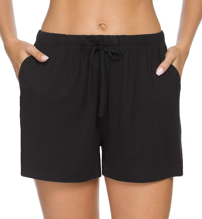 ROSYLINE Elastic Waist Shorts for Women Lounge Short Pajamas Sleep Bottoms with Pocket | Amazon (US)