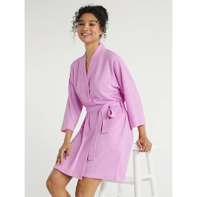 Joyspun Women’s Waffle Kimono Robe, Sizes S to 3X | Walmart (US)
