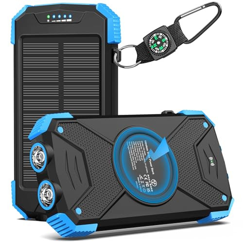 BLAVOR Solar Power Bank 10,000mAh, Portable Wireless Charger, 20W Fast Charging External Battery ... | Amazon (US)