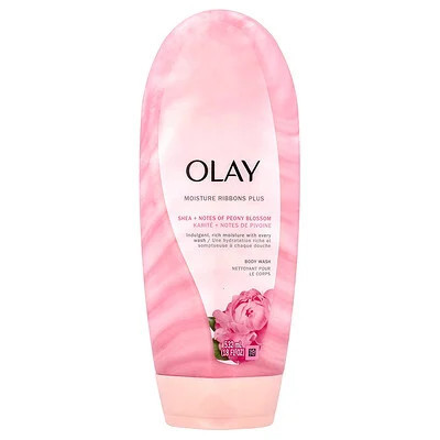 Olay, Moisture Ribbons Plus Body Wash, Shea + Notes of Peony Blossom, 18 fl oz (532 ml) | iHerb