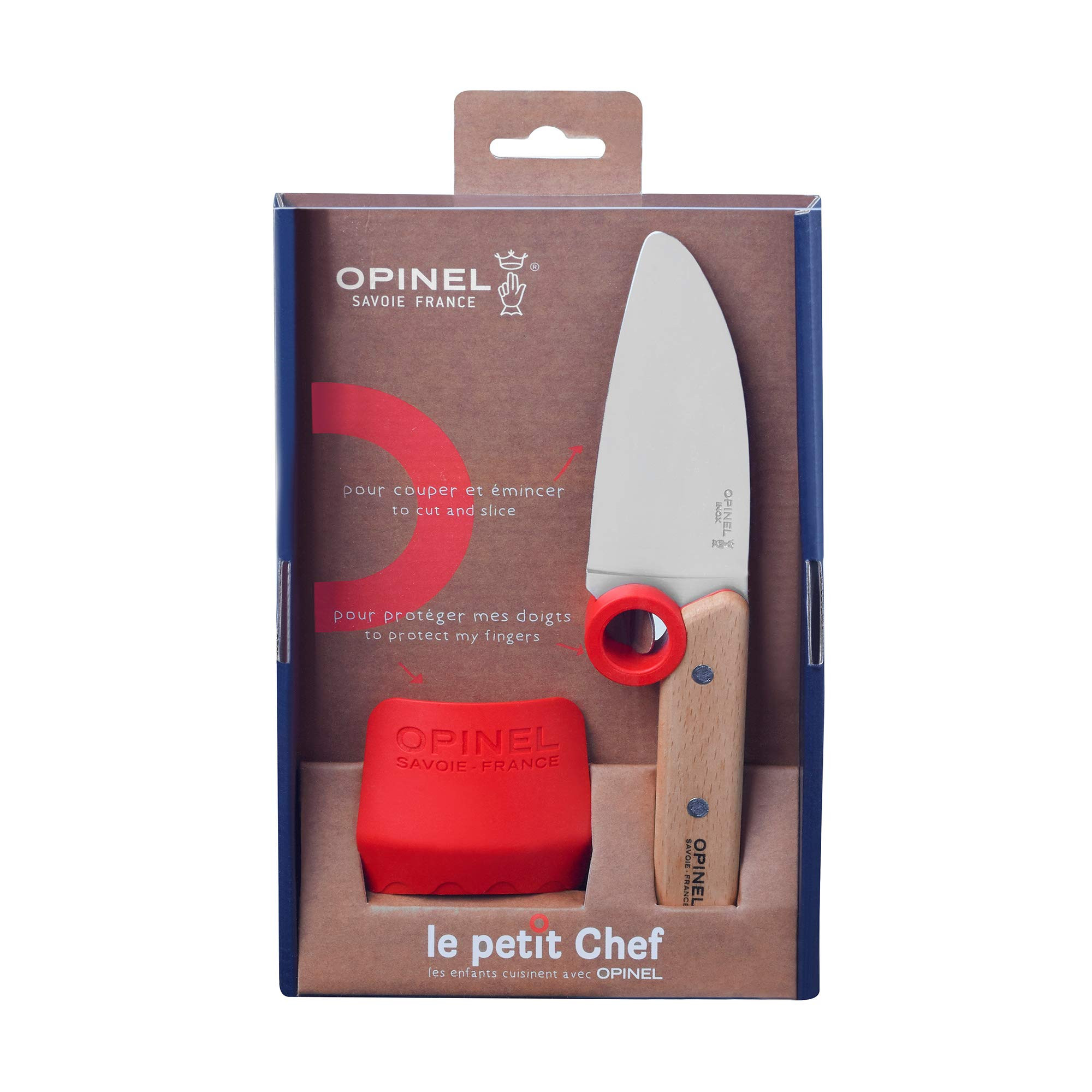 Opinel Le Petit Chef Knife Set, Chef Knife with Rounded Tip, Fingers Guard, For Children, Teachin... | Amazon (US)
