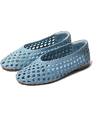 Woven Mesh Ballet Flats for Women Cute Round Toe Slip-On Ballerina Shoes Comfortable Causal Daily... | Amazon (US)