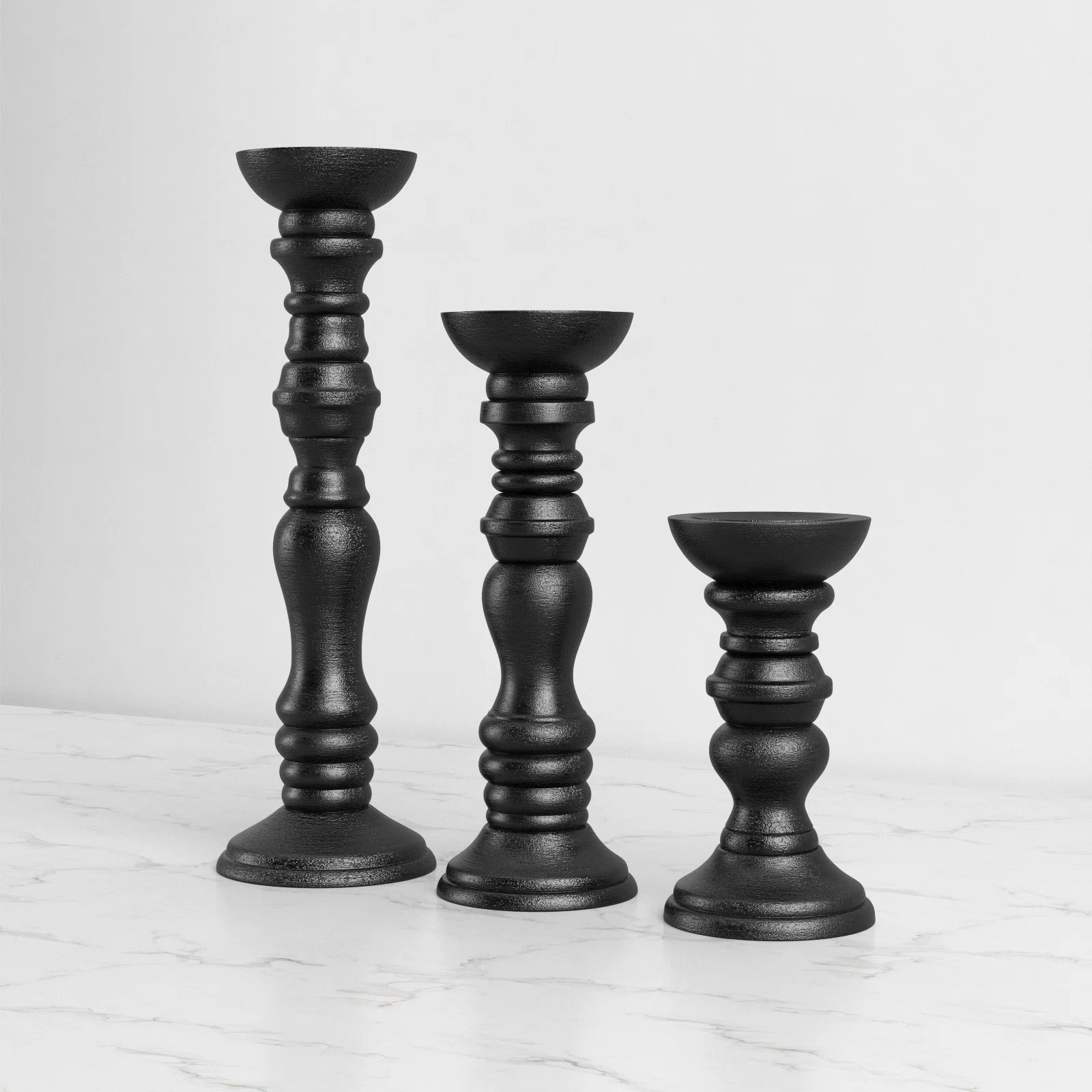 16'' H Wood Tabletop Candlestick | Wayfair North America