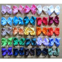 Free Shipping - 6"" Big Girl Bows Dollar Hair Bows, 25 Colors To Pick For Girl, Large School | Etsy (US)
