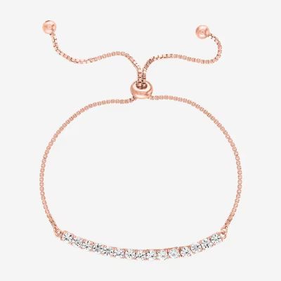 Limited Time Special! Lab Created White Sapphire 14K Rose Gold Over Silver Bolo Bracelet | JCPenney