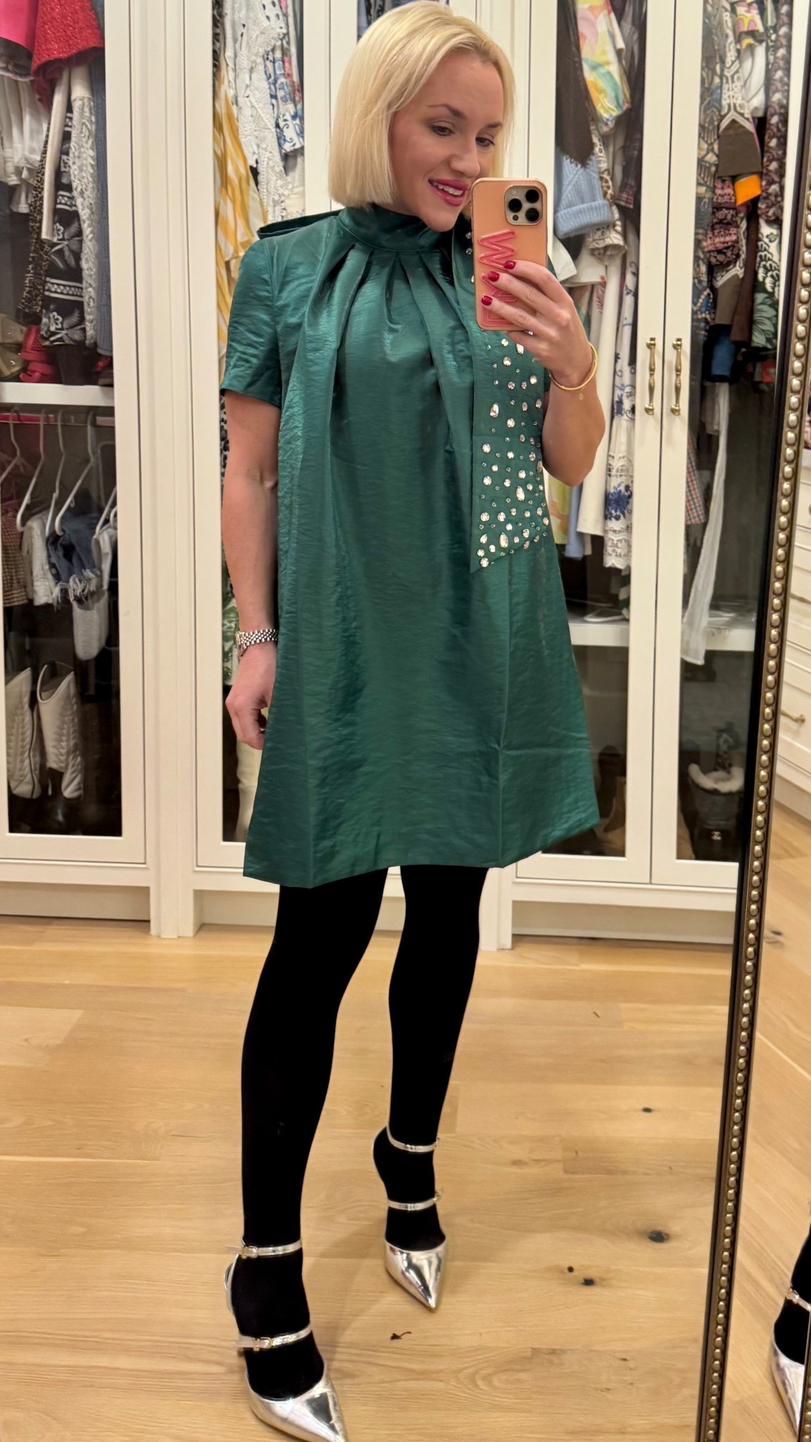 Tuckernuck holiday dress. Holiday look. Party dress. Holiday party. Christmas party. Size XS. Petite style. Larroudé silver pumps. Spanx tights 

#LTKSeasonal #LTKPetite #LTKHoliday