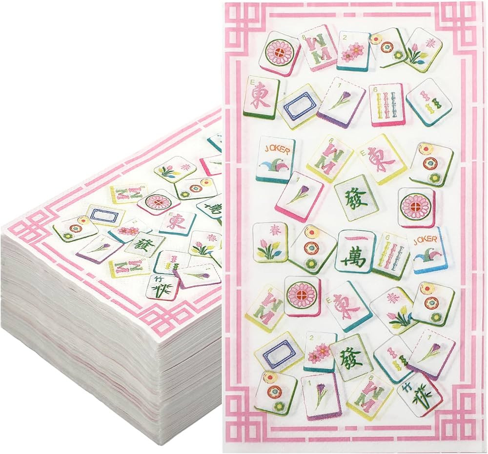 150 Pcs Mahjong Party Napkins Guest Disposable Paper Napkins Funny Mah Jong Pattern Bathroom Cock... | Amazon (US)