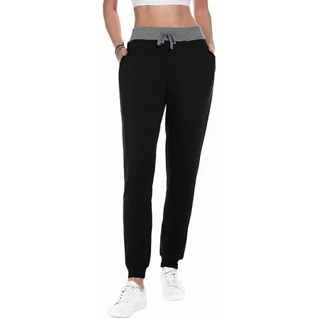 JuneFish Women Joggers Cozy Sweatpants Tapered Active Yoga Lounge Track Pants with Pockets | Walmart (US)