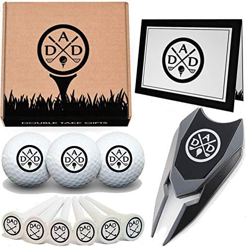 Double Take Gifts 12 Piece Golf Gift Set: 3 in 1 Engraved Divot Repair Tool, Custom Balls, Ball Mark | Amazon (US)