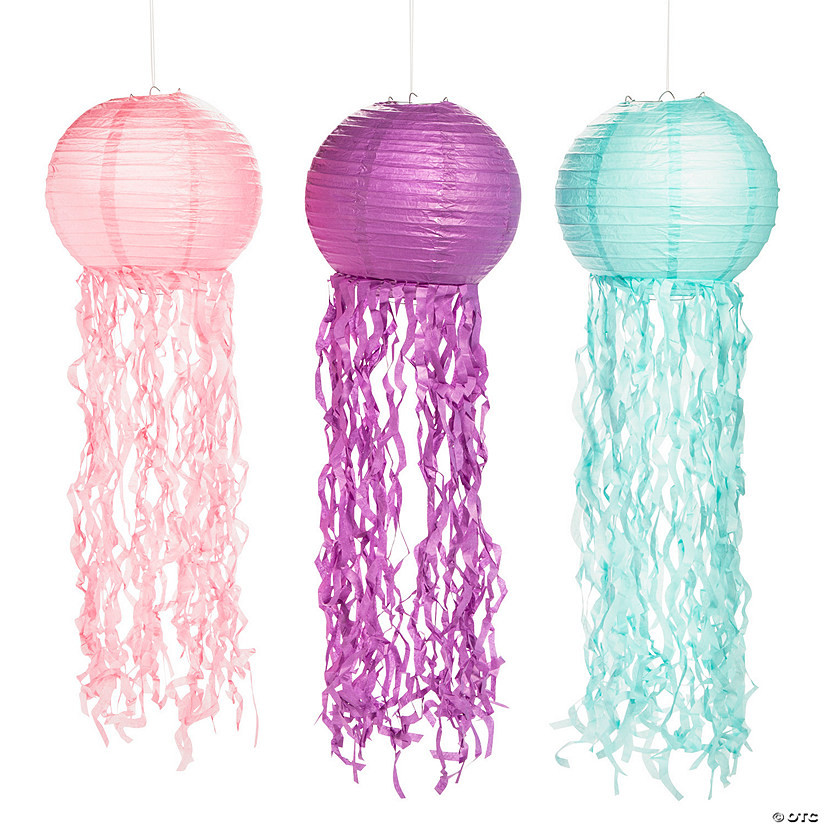 Jellyfish Hanging Paper Lanterns - 3 Pc. | Oriental Trading Company