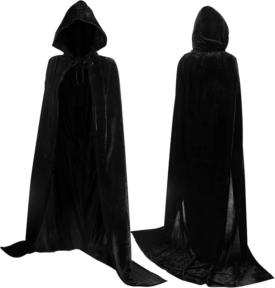 mayace Witch Cape, Halloween Hooded Cloak Cape Costume Women Long Hooded Cloak Velvet Cloak, Adul... | Amazon (US)