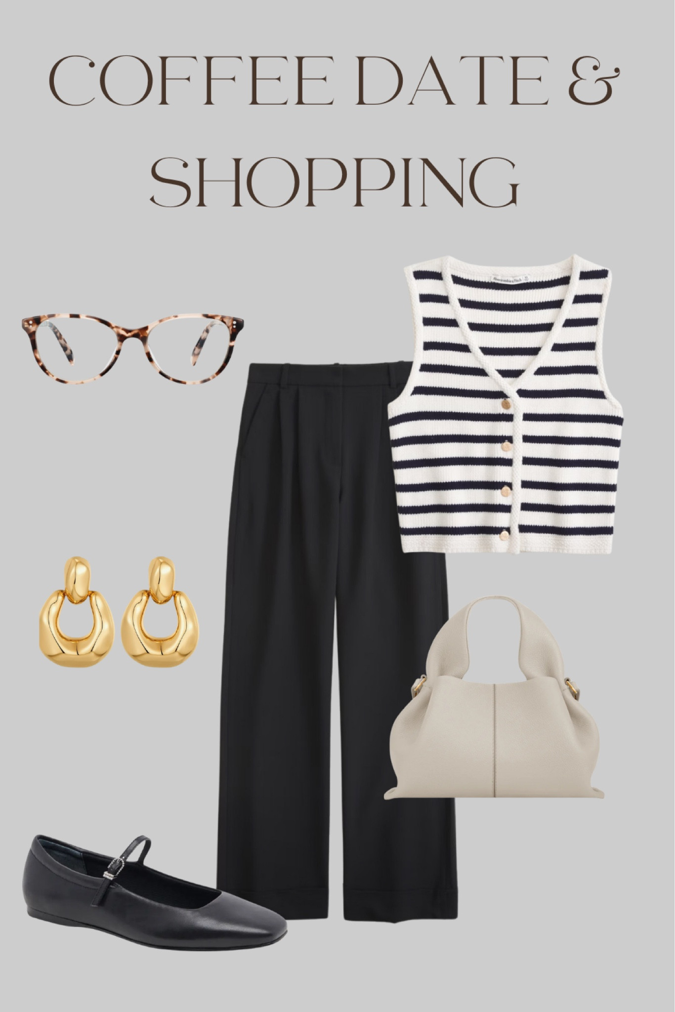 Casual outfit idea for a coffee date, shopping or business casual by adding a cardigan 

Trousers, Polene, striped top, trend, blue light glasses, flats 

#LTKfindsunder50 #LTKstyletip #LTKfindsunder100