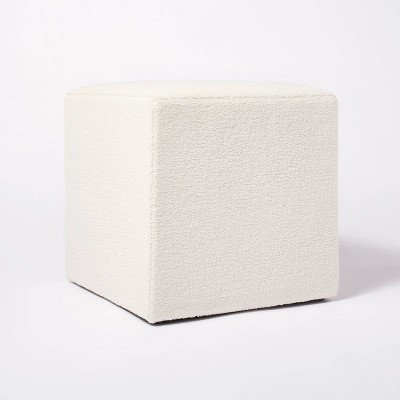 Lynwood Square Upholstered Cube Cream Boucle - Threshold™ designed with Studio McGee | Target
