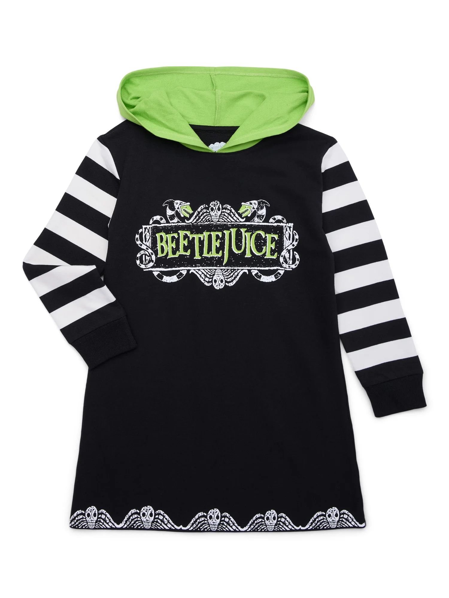 Beetlejuice Girls Cosplay Hoodie Dress with Long Sleeves, Sizes 4-18 | Walmart (US)