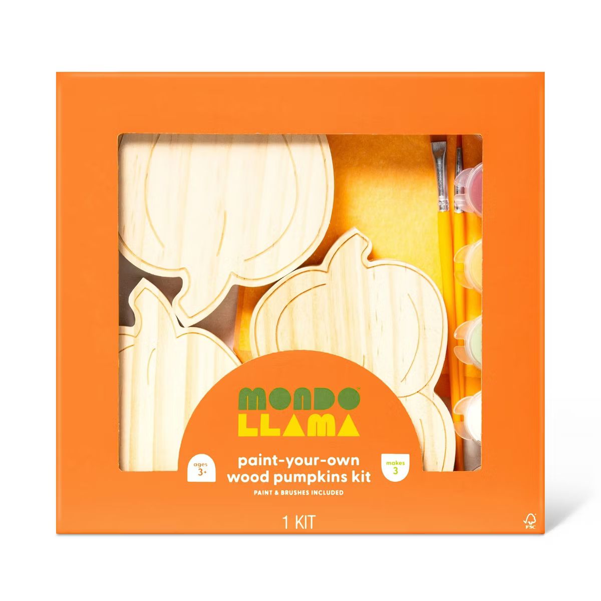 Harvest Paint-Your-Own Wood Pumpkins Kit - Mondo Llama™ | Target