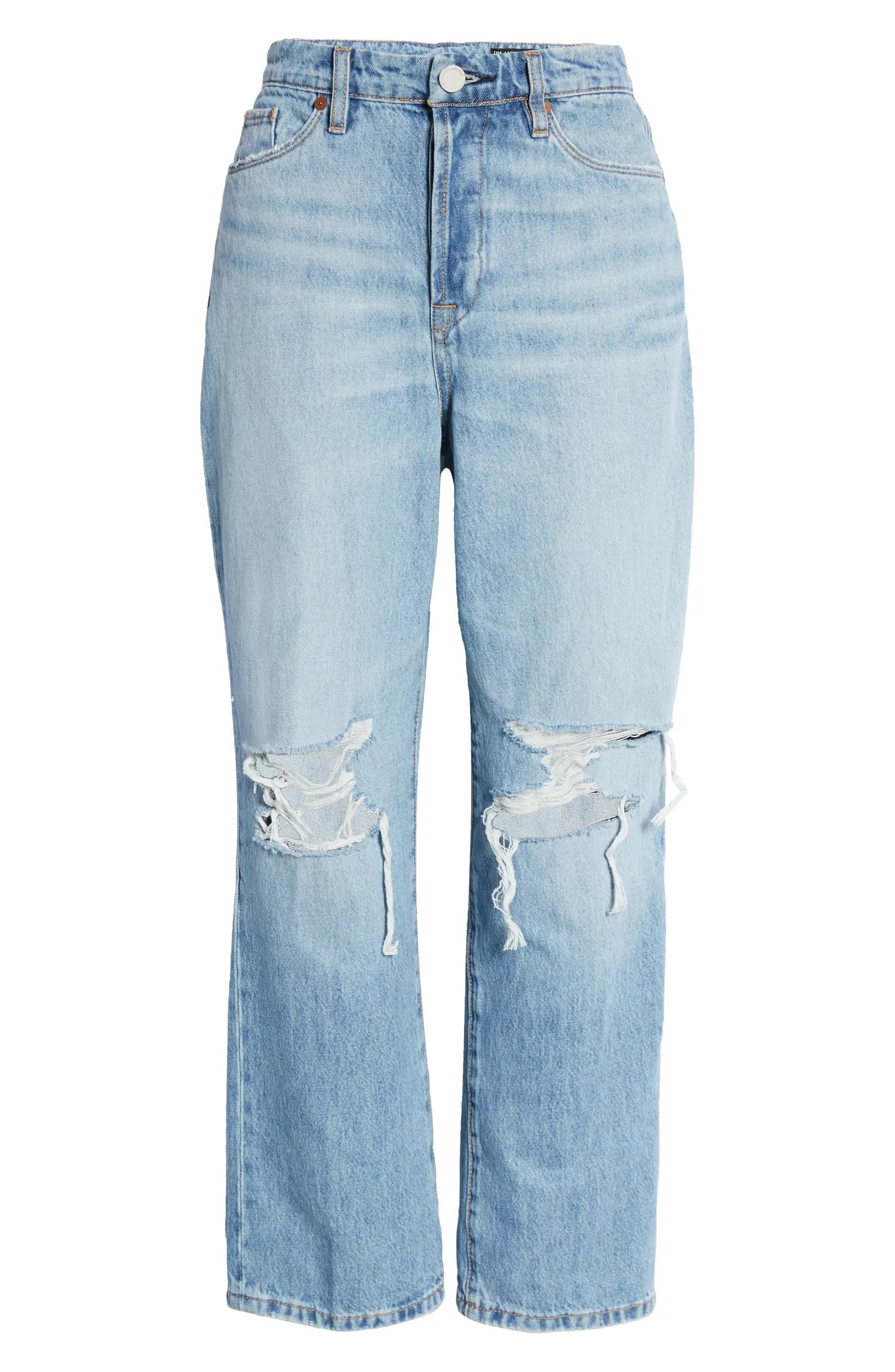 Baxter Ripped Knee Ribcage Straight Leg Crop Jeans | Nordstrom