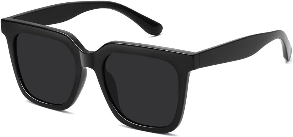 Fozono Women Square Sunglasses Black Sunglasses for Women Retro Sun Glasses UV400 Protection | Amazon (US)